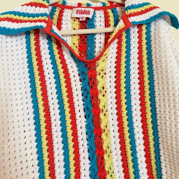 Solid & Striped The Lola Pullover Crochet Long Sleeved Split Cuffs - Picture 11 of 14